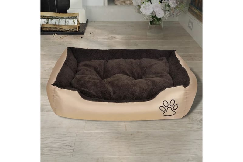 Hundbädd med kudde XL - Brun/Beige - Sport & fritid - För djuren - För hund - Hundmöbler - Hundbädd & hundsäng