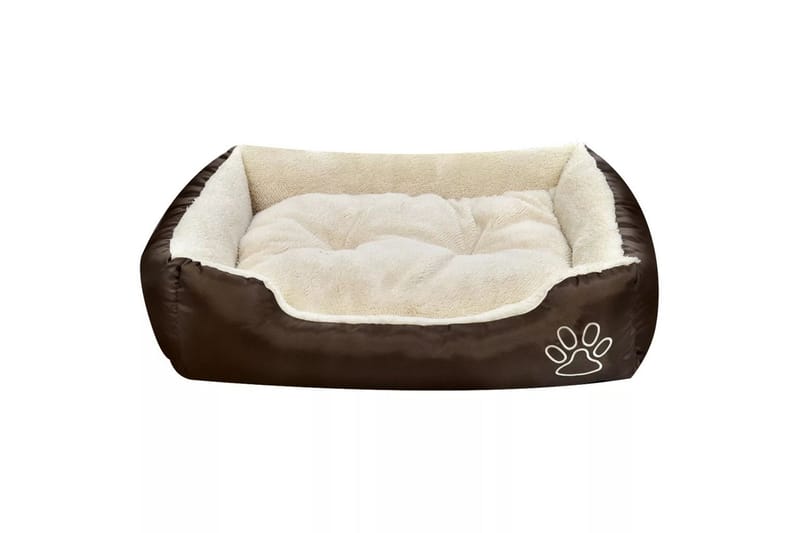 Hundbädd med vadderad dyna storlek S - Beige/Grå - Sport & fritid - För djuren - För hund - Hundmöbler - Hundbädd & hundsäng