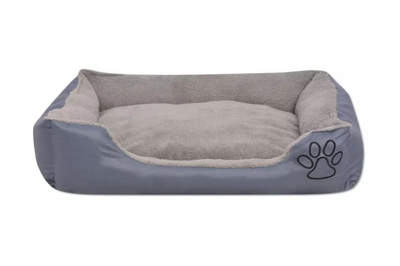 Hundbädd med vadderad kudde storlek XL grå - Askgrå - Hundbädd & hundsäng - Hundmöbler
