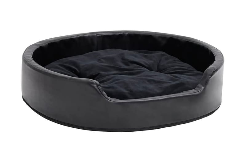 Hundbädd svart 79x70x19 cm plysch och konstläder - Svart - Sport & fritid - För djuren - För hund - Hundmöbler - Hundbädd & hundsäng