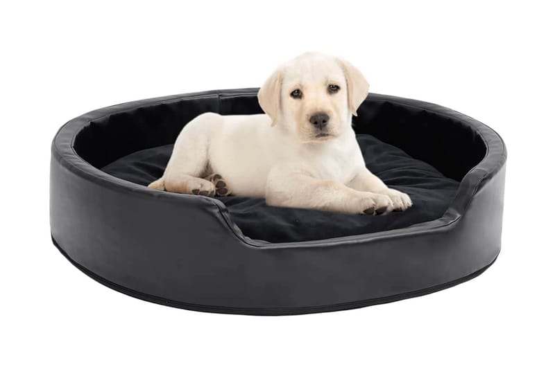 Hundbädd svart 79x70x19 cm plysch och konstläder - Svart - Sport & fritid - För djuren - För hund - Hundmöbler - Hundbädd & hundsäng