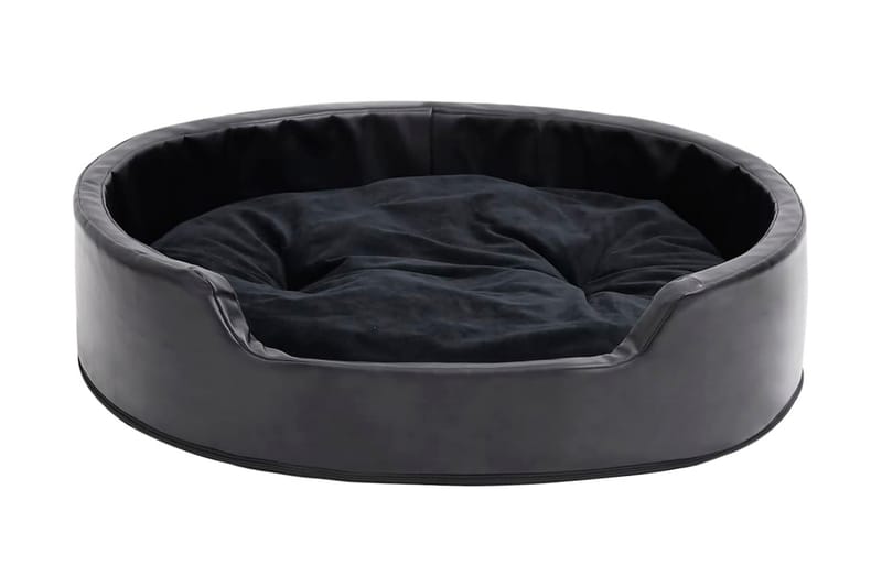 Hundbädd svart 79x70x19 cm plysch och konstläder - Svart - Sport & fritid - För djuren - För hund - Hundmöbler - Hundbädd & hundsäng