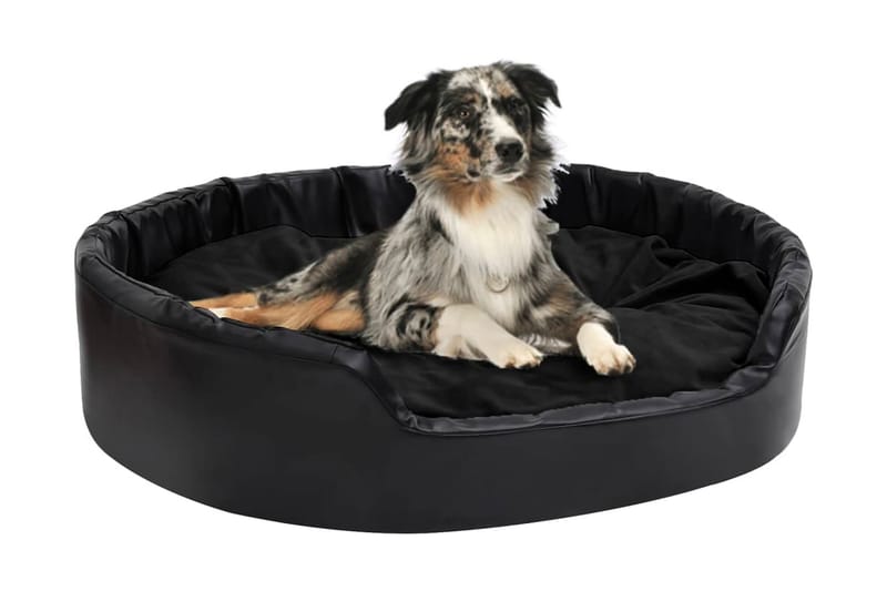 Hundbädd svart 99x89x21 cm plysch och konstläder - Svart - Sport & fritid - För djuren - För hund - Hundmöbler - Hundbädd & hundsäng