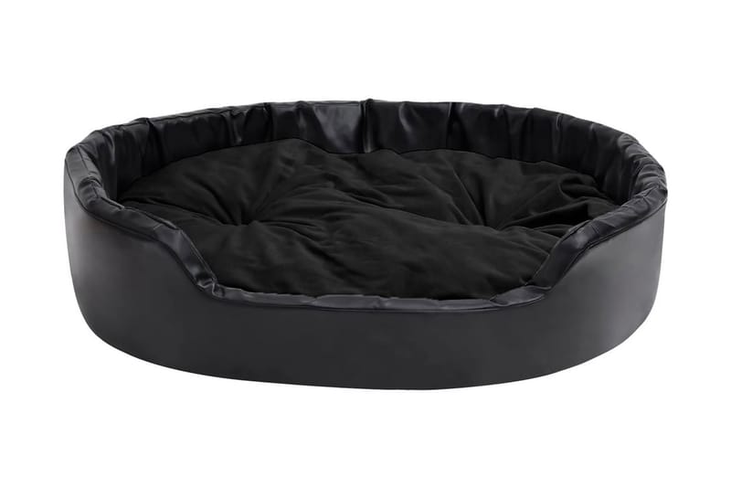 Hundbädd svart 99x89x21 cm plysch och konstläder - Svart - Sport & fritid - För djuren - För hund - Hundmöbler - Hundbädd & hundsäng