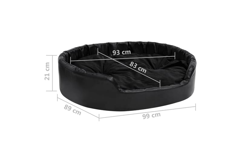 Hundbädd svart 99x89x21 cm plysch och konstläder - Svart - Sport & fritid - För djuren - För hund - Hundmöbler - Hundbädd & hundsäng