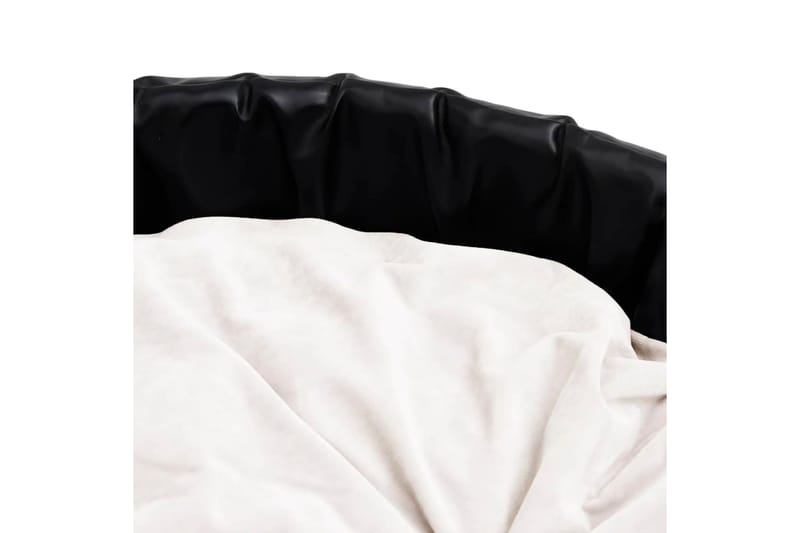 Hundbädd svart och beige 99x89x21 cm plysch och konstläder - Svart - Sport & fritid - För djuren - För hund - Hundmöbler - Hundbädd & hundsäng