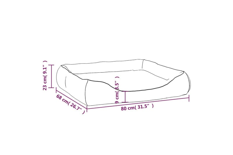 Hundbädd svart och brun 80x68x23 cm konstläder - Svart - Hundbädd & hundsäng - Hundmöbler