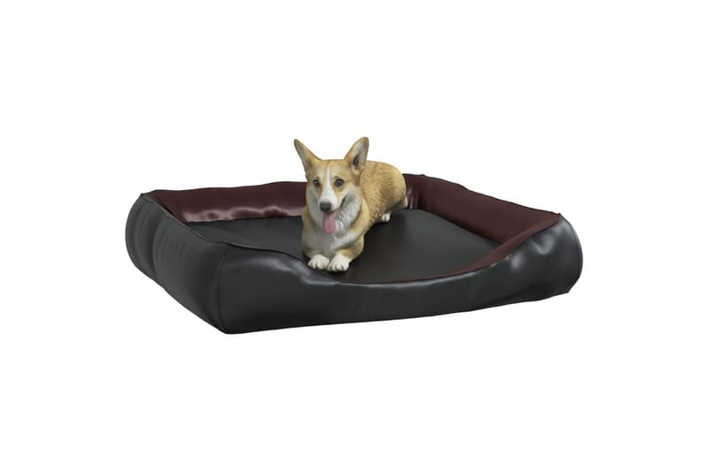 Hundbädd svart och brun 80x68x23 cm konstläder - Svart - Sport & fritid - För djuren - För hund - Hundmöbler - Hundbädd & hundsäng