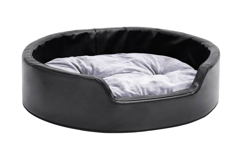Hundbädd svart och grå 69x59x19 cm plysch och konstläder - Svart - Sport & fritid - För djuren - För hund - Hundmöbler - Hundbädd & hundsäng