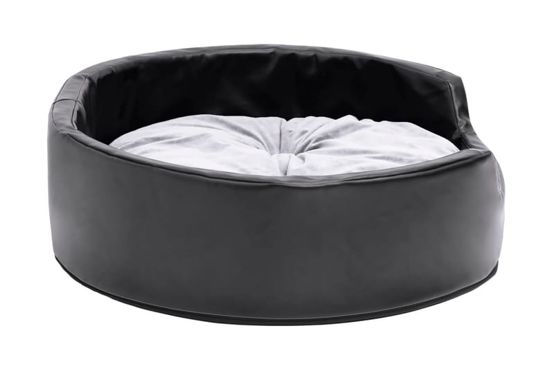 Hundbädd svart och grå 69x59x19 cm plysch och konstläder - Svart - Sport & fritid - För djuren - För hund - Hundmöbler - Hundbädd & hundsäng