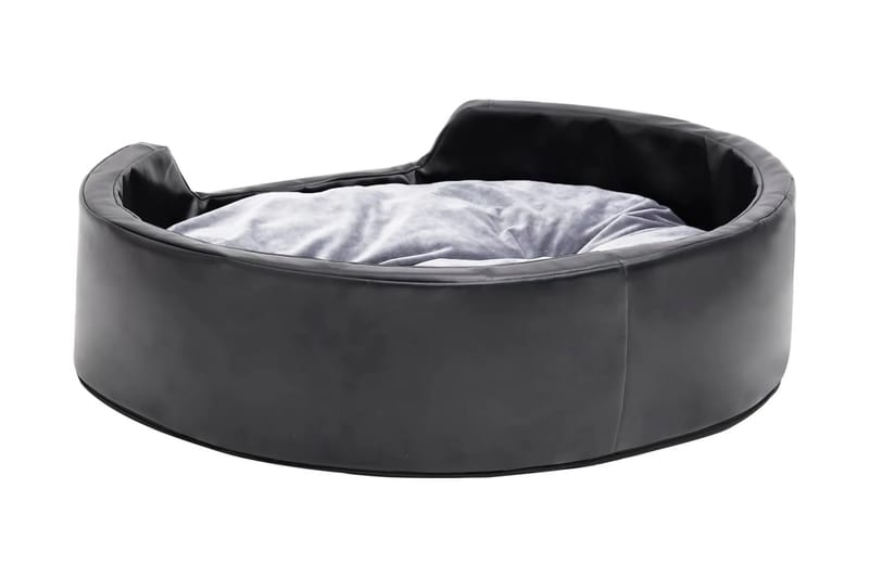 Hundbädd svart och grå 69x59x19 cm plysch och konstläder - Svart - Sport & fritid - För djuren - För hund - Hundmöbler - Hundbädd & hundsäng