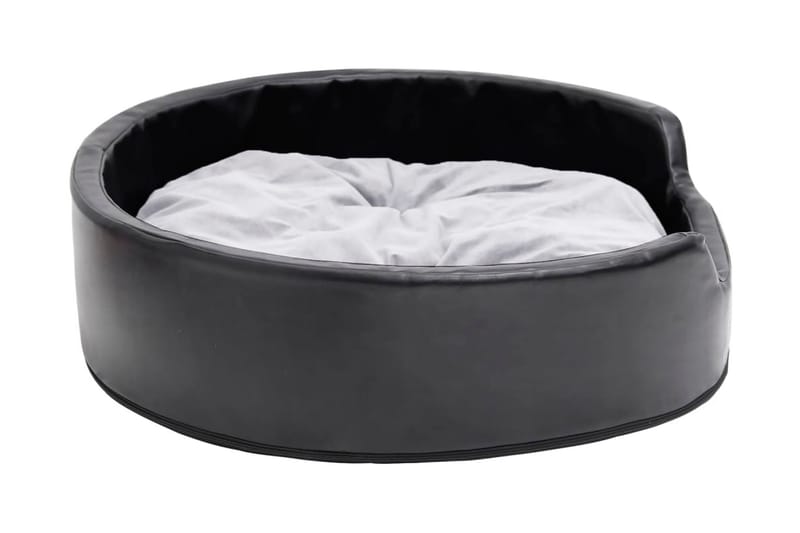Hundbädd svart och grå 79x70x19 cm plysch och konstläder - Svart - Sport & fritid - För djuren - För hund - Hundmöbler - Hundbädd & hundsäng