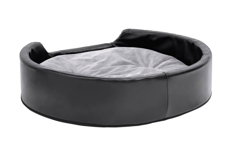 Hundbädd svart och grå 79x70x19 cm plysch och konstläder - Svart - Sport & fritid - För djuren - För hund - Hundmöbler - Hundbädd & hundsäng