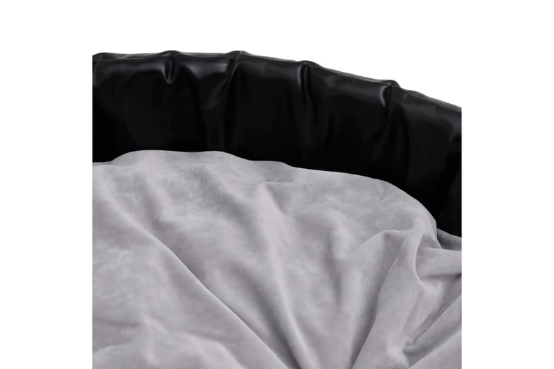Hundbädd svart och grå 79x70x19 cm plysch och konstläder - Svart - Sport & fritid - För djuren - För hund - Hundmöbler - Hundbädd & hundsäng