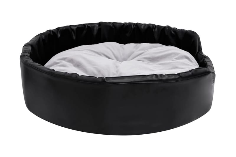 Hundbädd svart och grå 90x79x20 cm plysch och konstläder - Svart - Sport & fritid - För djuren - För hund - Hundmöbler - Hundbädd & hundsäng
