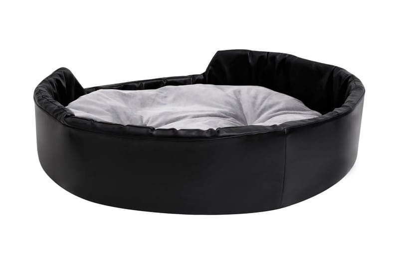 Hundbädd svart och grå 90x79x20 cm plysch och konstläder - Svart - Sport & fritid - För djuren - För hund - Hundmöbler - Hundbädd & hundsäng