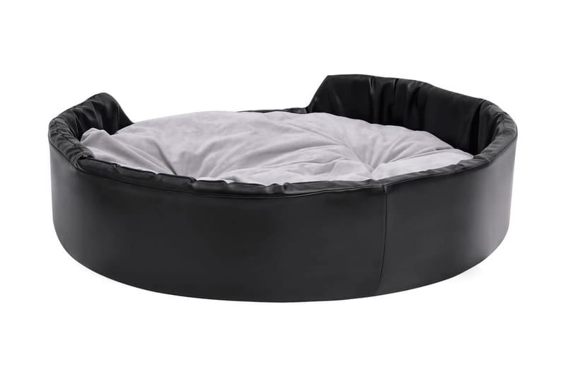 Hundbädd svart och grå 99x89x21 cm plysch och konstläder - Svart - Sport & fritid - För djuren - För hund - Hundmöbler - Hundbädd & hundsäng