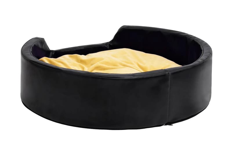 Hundbädd svart och gul 99x89x21 cm plysch och konstläder - Svart - Sport & fritid - För djuren - För hund - Hundmöbler - Hundbädd & hundsäng