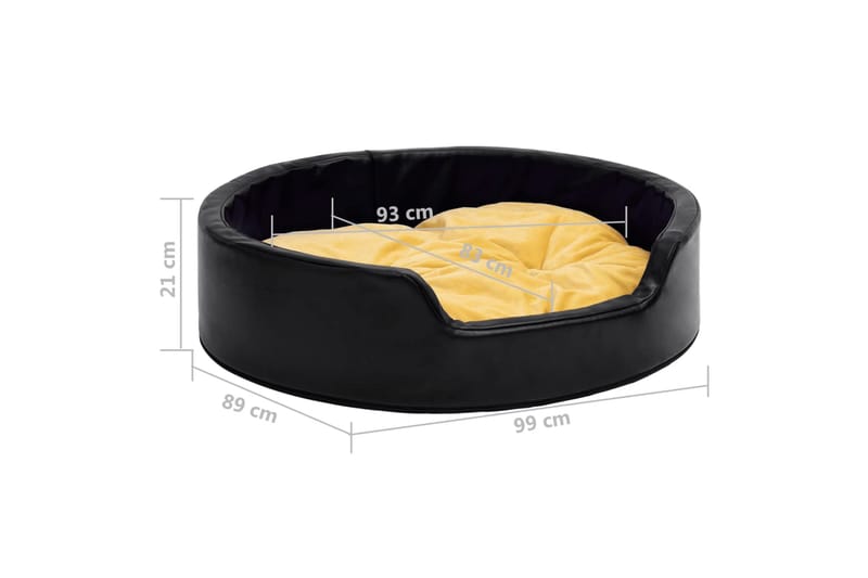 Hundbädd svart och gul 99x89x21 cm plysch och konstläder - Svart - Sport & fritid - För djuren - För hund - Hundmöbler - Hundbädd & hundsäng