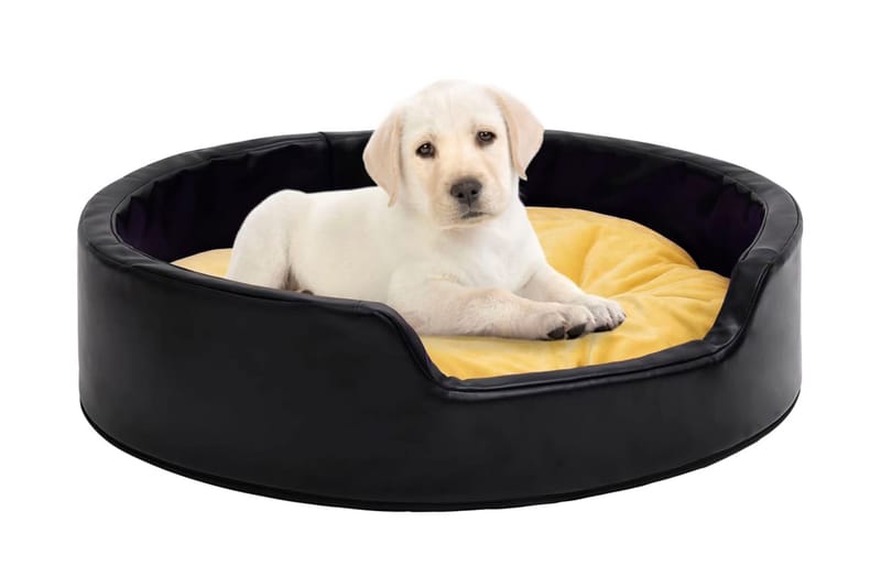 Hundbädd svart och gul 99x89x21 cm plysch och konstläder - Svart - Sport & fritid - För djuren - För hund - Hundmöbler - Hundbädd & hundsäng