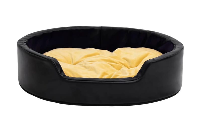 Hundbädd svart och gul 99x89x21 cm plysch och konstläder - Svart - Sport & fritid - För djuren - För hund - Hundmöbler - Hundbädd & hundsäng