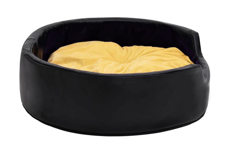 Hundbädd svart och gul 99x89x21 cm plysch och konstläder - Svart - Sport & fritid - För djuren - För hund - Hundmöbler - Hundbädd & hundsäng