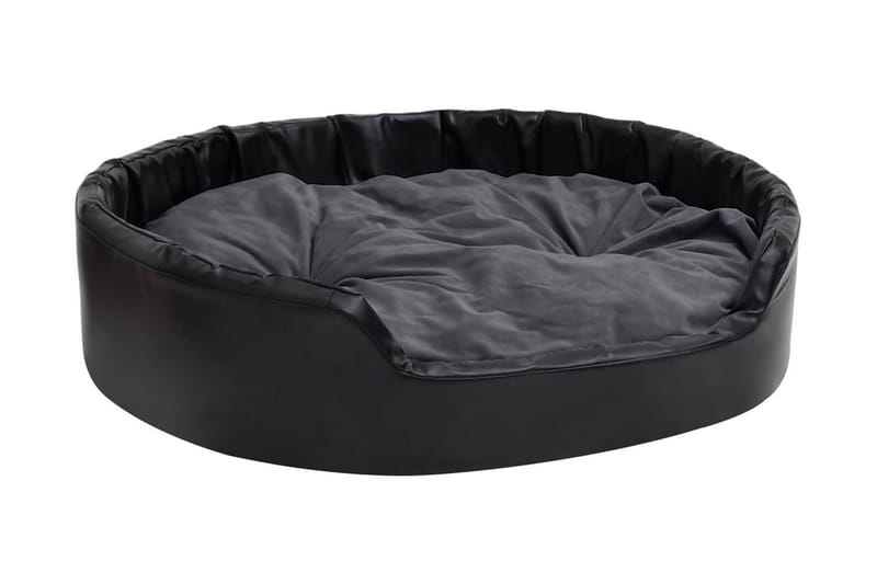 Hundbädd svart och mörkgrå 99x89x21 cm plysch och konstläder - Svart - Sport & fritid - För djuren - För hund - Hundmöbler - Hundbädd & hundsäng