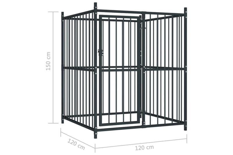 Hundgård för utomhusbruk 120x120x150 cm - Svart - Sport & fritid - För djuren - För hund - Hundmöbler