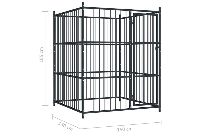 Hundgård för utomhusbruk 150x150x185 cm - Svart - Sport & fritid - För djuren - För hund - Hundmöbler