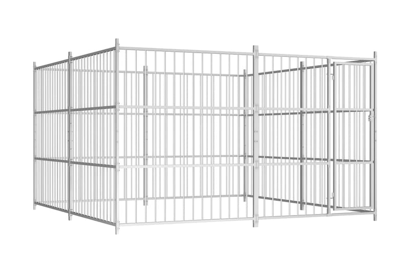 Hundgård för utomhusbruk 300x300x185 cm - Silver - Hundmöbler - Hundkoja & hundgård