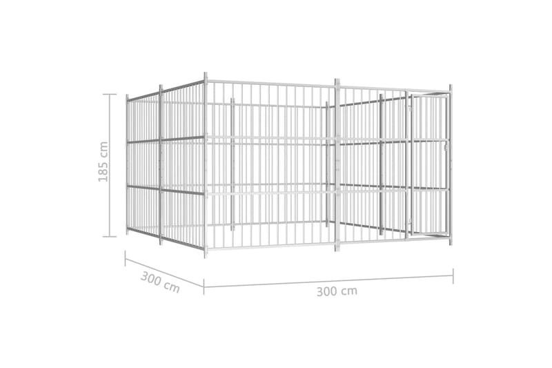Hundgård för utomhusbruk 300x300x185 cm - Silver - Sport & fritid - För djuren - För hund - Hundmöbler