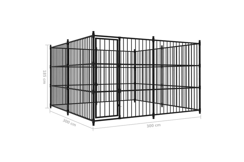 Hundgård för utomhusbruk 300x300x185 cm - Svart - Sport & fritid - För djuren - För hund - Hundmöbler
