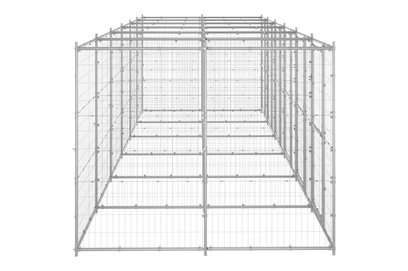Hundgård för utomhusbruk galvaniserat stål 14,52 m² - Silver - Sport & fritid - För djuren - För hund - Hundmöbler