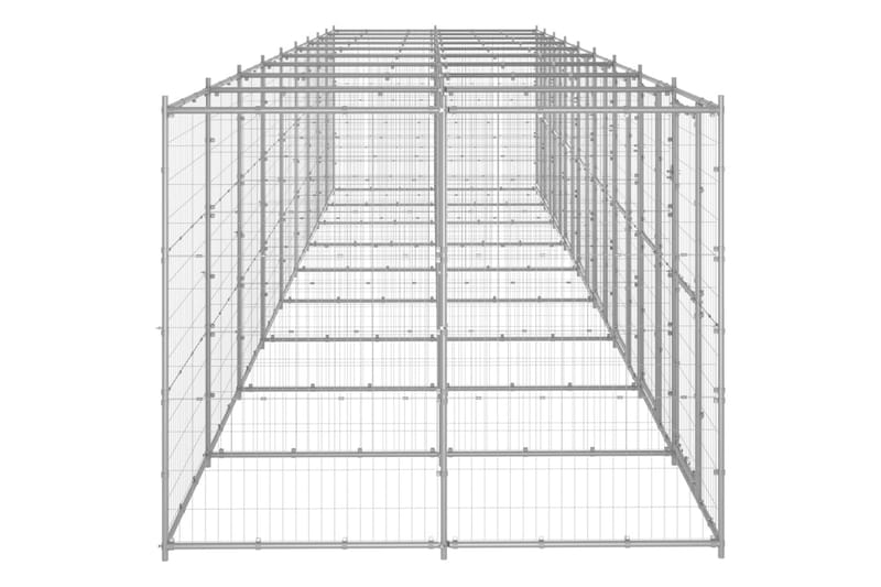 Hundgård för utomhusbruk galvaniserat stål 21,78 m² - Silver - Sport & fritid - För djuren - För hund - Hundmöbler