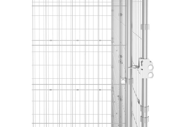 Hundgård för utomhusbruk galvaniserat stål 24,2 m² - Silver - Sport & fritid - För djuren - För hund - Hundmöbler