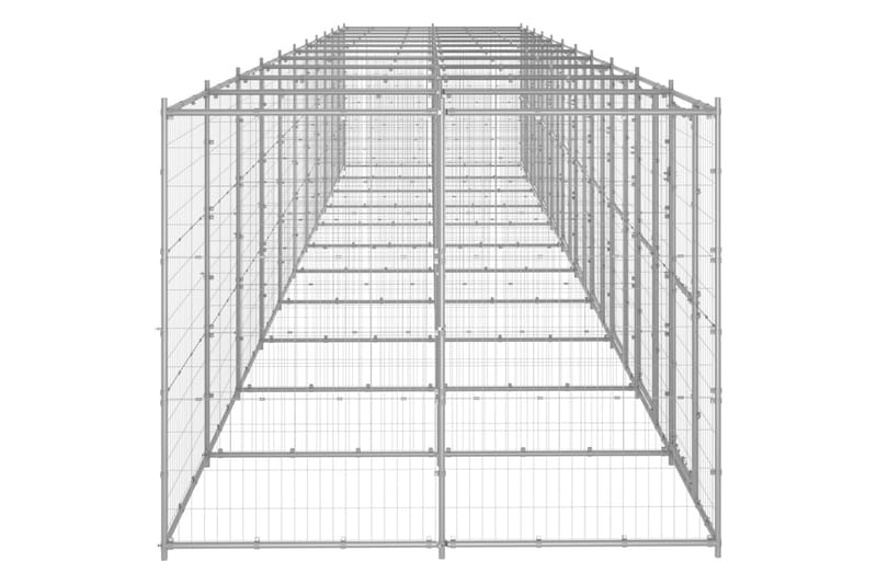 Hundgård för utomhusbruk galvaniserat stål 26,62 m² - Silver - Sport & fritid - För djuren - För hund - Hundmöbler