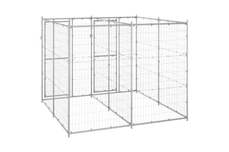 Hundgård för utomhusbruk galvaniserat stål 4,84 m² - Silver - Sport & fritid - För djuren - För hund - Hundmöbler