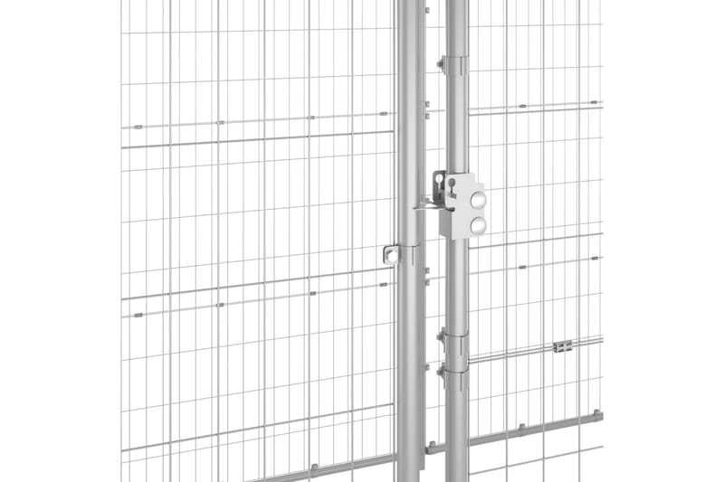 Hundgård för utomhusbruk galvaniserat stål med tak 26,62 m² - Silver - Sport & fritid - För djuren - För hund - Hundmöbler