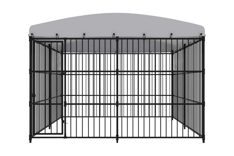 Hundgård för utomhusbruk med tak 300x300x210 cm - Svart - Sport & fritid - För djuren - För hund - Hundmöbler