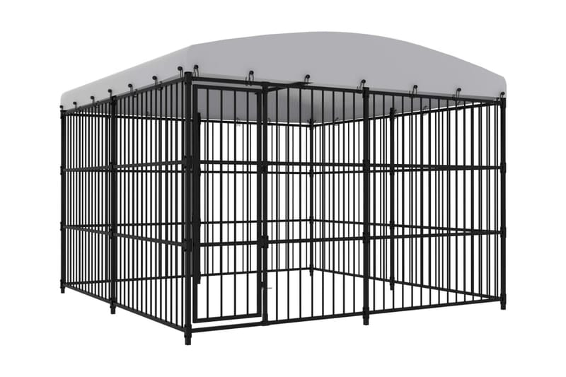 Hundgård för utomhusbruk med tak 300x300x210 cm - Svart - Sport & fritid - För djuren - För hund - Hundmöbler