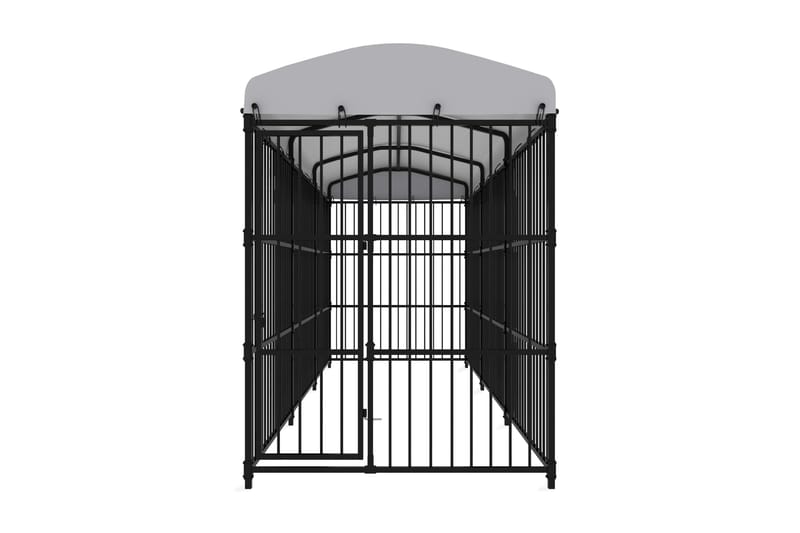 Hundgård för utomhusbruk med tak 450x150x210 cm - Svart - Sport & fritid - För djuren - För hund - Hundmöbler