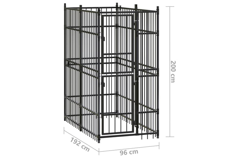 Hundgård för utomhusbruk stål 1,84 m² - Svart - Sport & fritid - För djuren - För hund - Hundmöbler