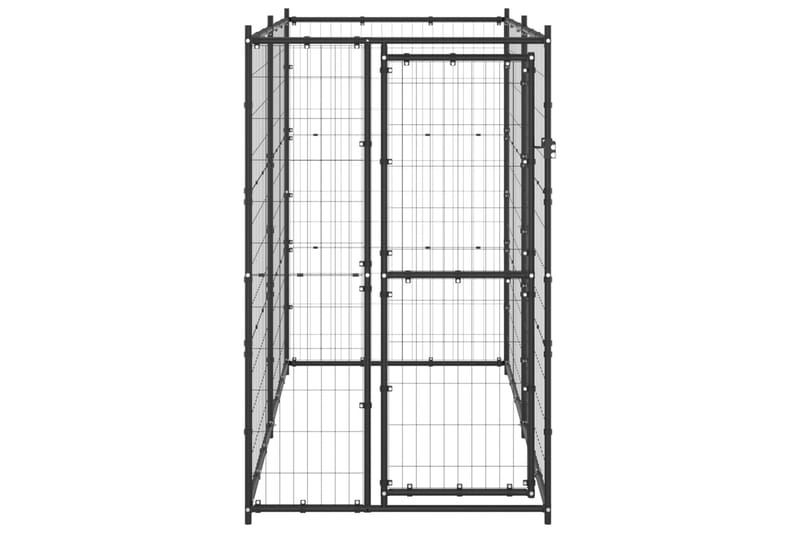 Hundgård för utomhusbruk stål 110x220x180 cm - Svart - Sport & fritid - För djuren - För hund - Hundmöbler