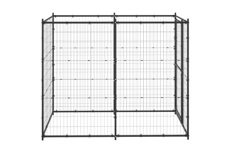 Hundgård för utomhusbruk stål 110x220x180 cm - Svart - Sport & fritid - För djuren - För hund - Hundmöbler