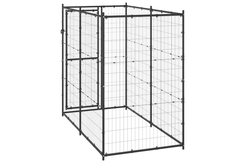 Hundgård för utomhusbruk stål 110x220x180 cm - Svart - Sport & fritid - För djuren - För hund - Hundmöbler