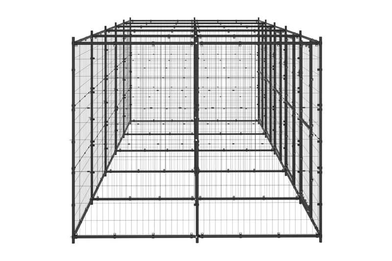 Hundgård för utomhusbruk stål 12,1 m² - Svart - Sport & fritid - För djuren - För hund - Hundmöbler