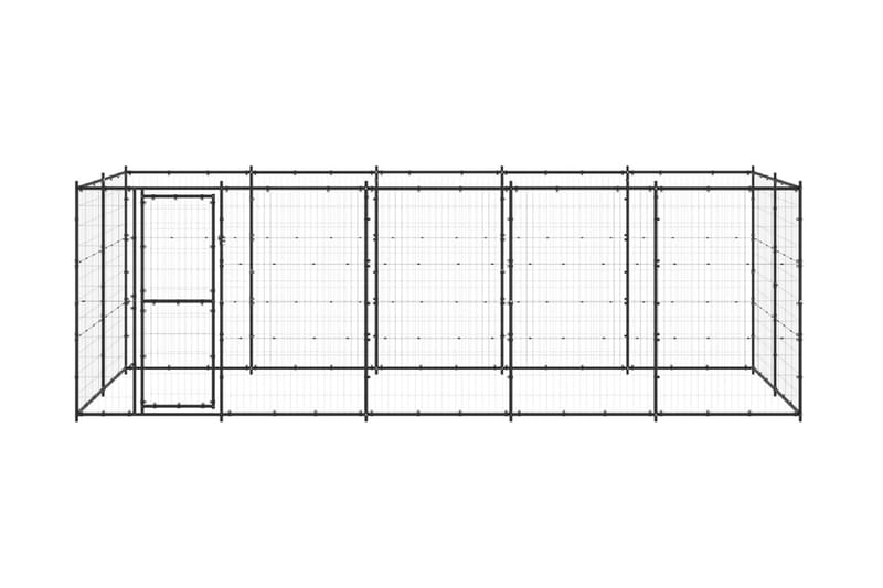 Hundgård för utomhusbruk stål 12,1 m² - Svart - Hundmöbler - Hundgrind & hundstaket - Hundkoja & hundgård