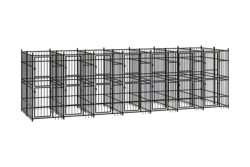 Hundgård för utomhusbruk stål 12,9 m² - Svart - Sport & fritid - För djuren - För hund - Hundmöbler