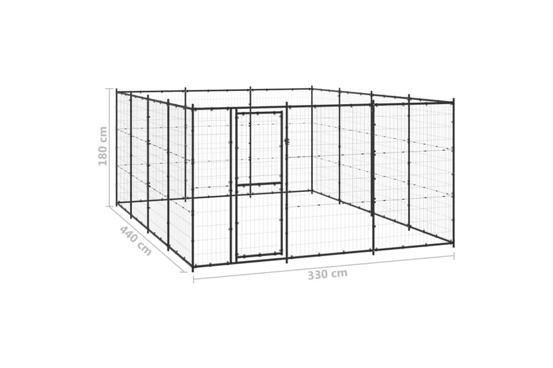 Hundgård för utomhusbruk stål 14,52 m² - Svart - Sport & fritid - För djuren - För hund - Hundmöbler