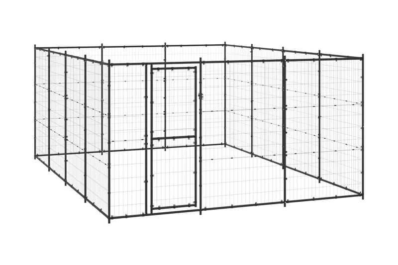 Hundgård för utomhusbruk stål 14,52 m² - Svart - Sport & fritid - För djuren - För hund - Hundmöbler